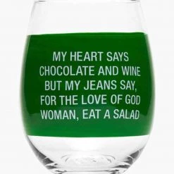About Face Designs MY JEANS SAY WINE GLASS BAR & BEVERAGE