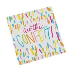 MARY SQUARE PAPER PRODUCTS CUE THE CONFETTI BEVERAGE NAPKINS