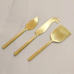 MARY SQUARE GOLD CHEESE KNIVES SERVEWARE