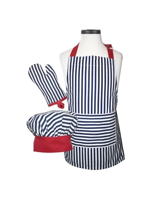 HANDSTAND KITCHEN JUST FOR KIDS KIDS STRIPED APRON SET 1 HANDSTAND KITCHEN JUST FOR KIDS KIDS STRIPED APRON SET