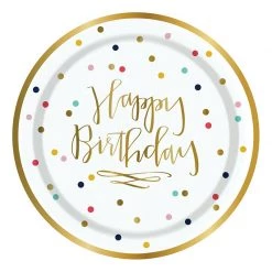 SLANT BIRTHDAY CONFETTI PLATES PAPER PRODUCTS