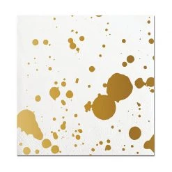 SLANT GOLD SPLATTER BEVERAGE NAPKINS