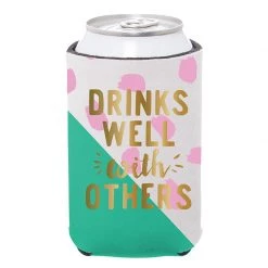 SLANT DRINKS WELL WITH OTHERS KOOZIE BAR & BEVERAGE