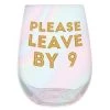 SLANT LEAVE BY 9 WINE GLASS