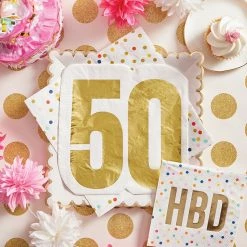 SLANT PAPER PRODUCTS 50TH BIRTHDAY NAPKINS