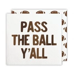 SLANT PASS THE BALL Y'ALL NAPKIN