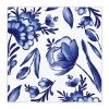 SLANT BLUE FLORAL BEVERAGE NAPKINS PAPER PRODUCTS