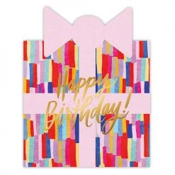 SLANT PAPER PRODUCTS BIRTHDAY GIFT SHAPED BEVERAGE NAPKINS