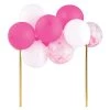 SLANT BALLOON GARLAND CAKE TOPPER, PINK/WHITE PAPER PRODUCTS