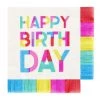 SLANT PAPER PRODUCTS FRINGE BIRTHDAY BEVERAGE NAPKINS
