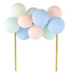 SLANT BALLOON GARLAND CAKE TOPPER, PASTEL