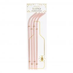 SLANT BAR & BEVERAGE WINE BOTTLE PINK GLITTER STRAWS