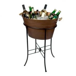 ARTLAND, INC. COPPER OVAL TUB W/STAND BAR & BEVERAGE