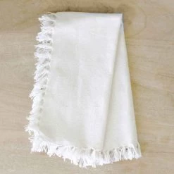 THE ROYAL STANDARD FRINGE NAPKIN SET OF 2 , SOFT WHITE