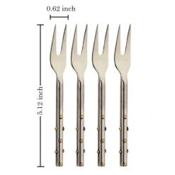 INDIA HANDICRAFTS GOLD DOT FORKS, SET OF 4
