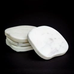 INDIA HANDICRAFTS SERVEWARE MARBLE FREE-FORM COASTERS, SET OF 4