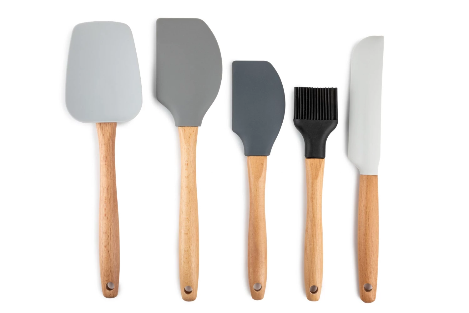 CORE HOME 5 PC BEECH & SILICONE UTENSIL SET 1 CORE HOME 5 PC BEECH & SILICONE UTENSIL SET