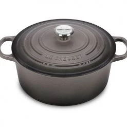 LE CREUSET/SCREWPULL 5.5 QT ROUND DUTCH OVEN OYSTER GREY