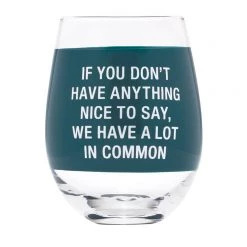 About Face Designs A LOT IN COMMON WINE GLASS