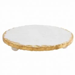 MUDPIE SERVEWARE GOLD EDGE MARBLE TRIVET