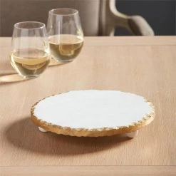 MUDPIE SERVEWARE GOLD EDGE MARBLE TRIVET