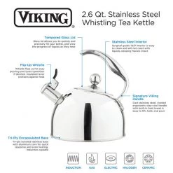 Clipper Corporation VIKING 2.6 QT STAINLESS TEA KETTLE
