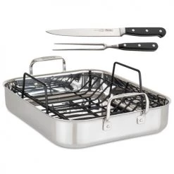 Clipper Corporation ROASTING PAN WITH NON-STICK RACK & CARVING SET, 3 PLY VIKING