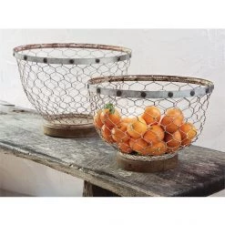 MUDPIE LG NESTED CHICKEN WIRE BOWL - DISC SERVEWARE