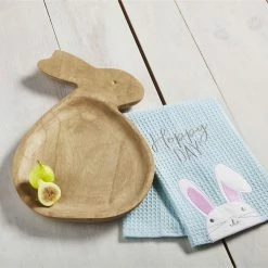 MUDPIE HOLIDAY BUNNY TRAY & TOWEL SET