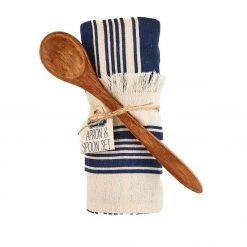 MUDPIE NAVY APRON AND SPOON SET