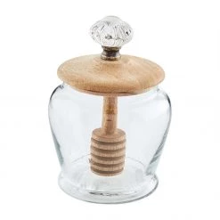MUDPIE GLASS KNOB HONEY JAR SERVEWARE