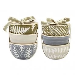 MUDPIE LEAF PAINTED RAMEKIN SET