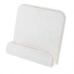 MUDPIE BEADED WOODEN COOKBOOK HOLDER, WHITE