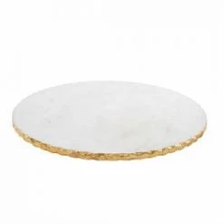MUDPIE GOLD EDGE MARBLE LAZY SUSAN SERVEWARE