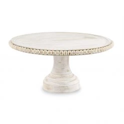MUDPIE SERVEWARE WHITE BEADED CAKE STAND