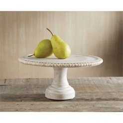 MUDPIE SERVEWARE WHITE BEADED CAKE STAND