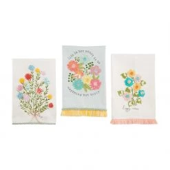 MUDPIE CHOOSE JOY FLORAL TOWEL LINENS