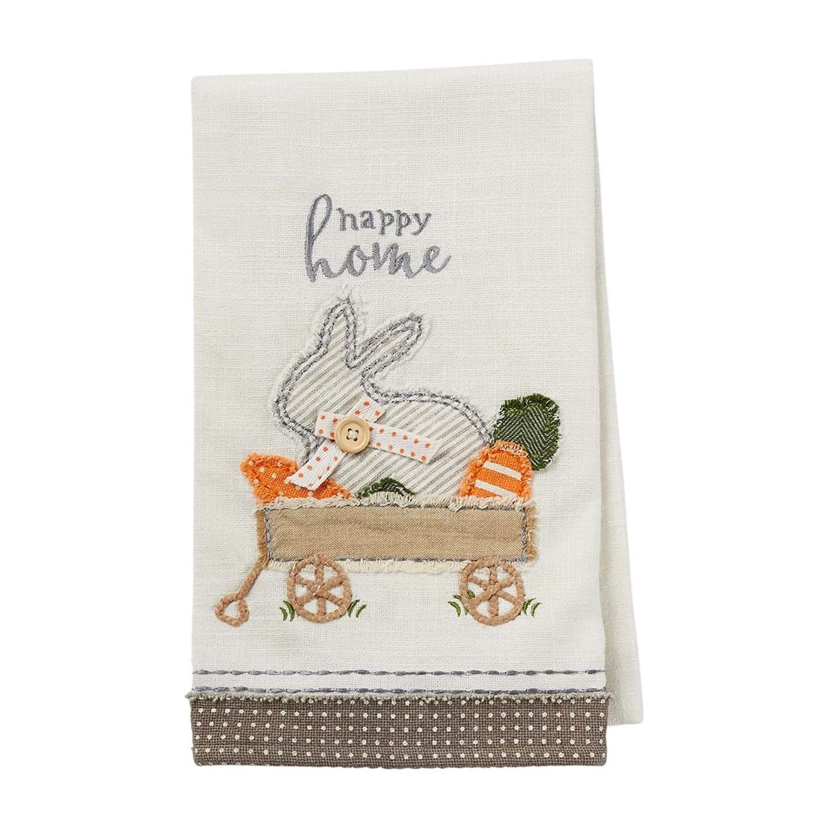 MUDPIE BUNNY WAGON APPLIQUE TOWEL 1 MUDPIE BUNNY WAGON APPLIQUE TOWEL