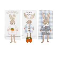 MUDPIE HOLIDAY BUNNY DANGLE LEG TOWELS