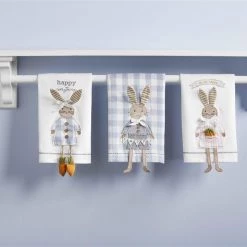 MUDPIE HOLIDAY BUNNY DANGLE LEG TOWELS