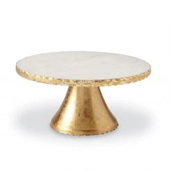 MUDPIE SERVEWARE GOLD FOIL MARBLE PEDESTAL
