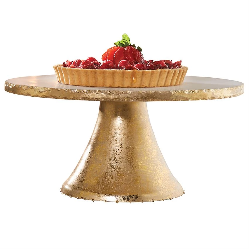 MUDPIE SERVEWARE GOLD FOIL MARBLE PEDESTAL 2 MUDPIE SERVEWARE GOLD FOIL MARBLE PEDESTAL