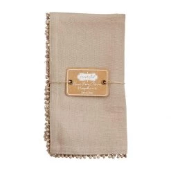 MUDPIE KHAKI COTTON POM NAPKINS