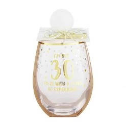 MUDPIE 30TH BIRTHDAY WINE GLASS AND CANDLE SET