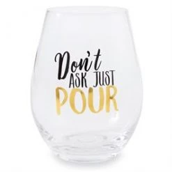 MUDPIE BAR & BEVERAGE LET ME WINE GLASSES