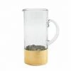 MUDPIE GOLD HAMMERED GLASS PITCHER