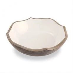 MUDPIE WOOD/ENAMEL QUATREFOIL BOWL