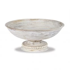 MUDPIE BEADED PEDESTAL SERVING BOWL