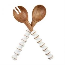 MUDPIE WOOD BEADED SERVING UTENSIL SET