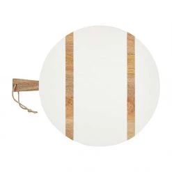 MUDPIE WHITE LARGE ROUND BOARD SERVEWARE